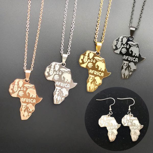new arrival cartoon animals africa map pendant necklace for women men stainless steel maps earring hip hop jewelry gift, Silver
new arrival cartoon animals africa map pendant necklace for women men stainless steel maps earring hip hop jewelry gift, Silver