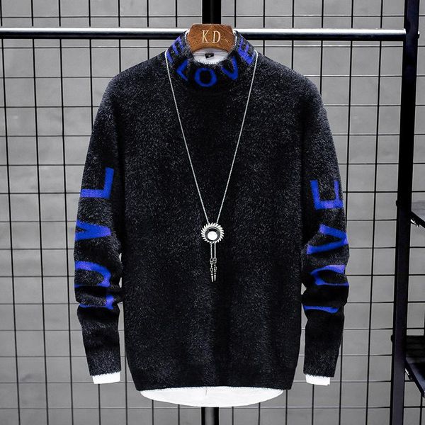autumn men's half turtleneck sweater imitation mink velvet thick warm casual fashion knitted pullover large size 3xl, White;black
autumn men's half turtleneck sweater imitation mink velvet thick warm casual fashion knitted pullover large size 3xl, White;black