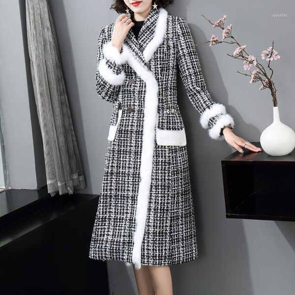 european and american fashion thick coat tweed with hair inlaid diamond pocket elegant slim coat female 2041051, Black
european and american fashion thick coat tweed with hair inlaid diamond pocket elegant slim coat female 2041051, Black