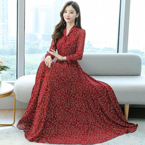 2020 new women spring autumn korea style casual maxi solid dress dot print chiffion female bow loose dresses vestidos c2781, Black;gray
2020 new women spring autumn korea style casual maxi solid dress dot print chiffion female bow loose dresses vestidos c2781, Black;gray