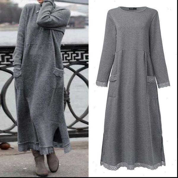 fashion womens autumn sundress zanzea 2021 lace patchwork sweatshirts dress female hoodies plus size maxi vestidos pullover 5xl, Black;gray
fashion womens autumn sundress zanzea 2021 lace patchwork sweatshirts dress female hoodies plus size maxi vestidos pullover 5xl, Black;gray