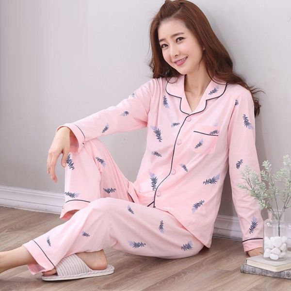 cotton 2 pieces pajamas set women new printed colorful sleepwear long sleeve pajamas female sleep homewear 201027, Black;red
cotton 2 pieces pajamas set women new printed colorful sleepwear long sleeve pajamas female sleep homewear 201027, Black;red