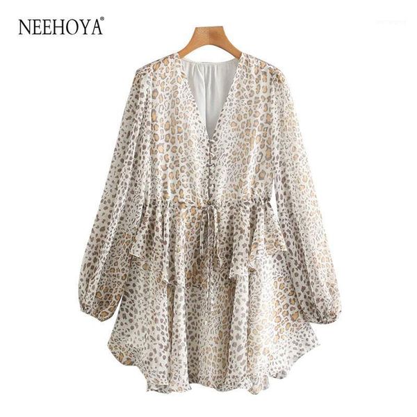 neehoya women 2020 chic fashion leopard print ruffle mini dress vintage long sleeve drawstring tied female dresses vestidos1, Black;gray
neehoya women 2020 chic fashion leopard print ruffle mini dress vintage long sleeve drawstring tied female dresses vestidos1, Black;gray