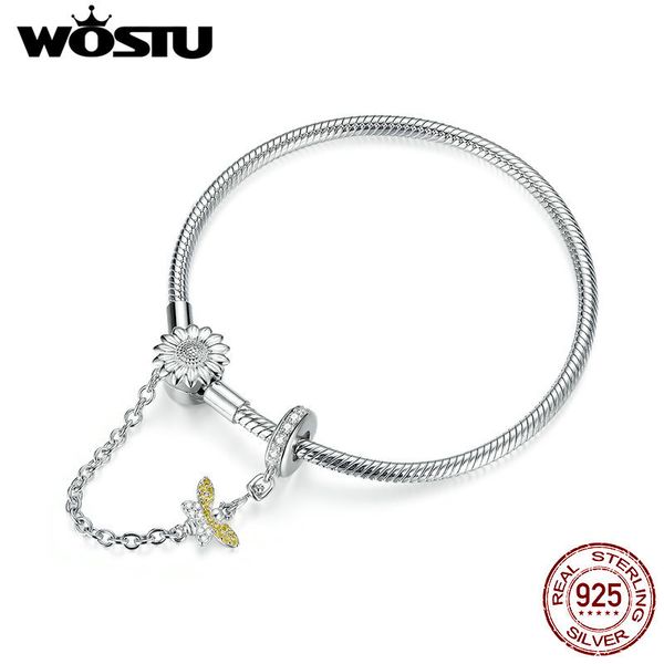 wostu silver bracelet 925 sterling silver busy bee & sunflower safety chain women bracelets for women fashion jewelry ctb041 1028, Black
wostu silver bracelet 925 sterling silver busy bee & sunflower safety chain women bracelets for women fashion jewelry ctb041 1028, Black