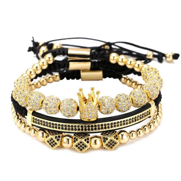 charm bracelets selling 3pcs/set 8mm micro-inlaid zircon copper ball braided crown crescent geometry three-piece bracelet for men, Golden;silver
charm bracelets selling 3pcs/set 8mm micro-inlaid zircon copper ball braided crown crescent geometry three-piece bracelet for men, Golden;silver