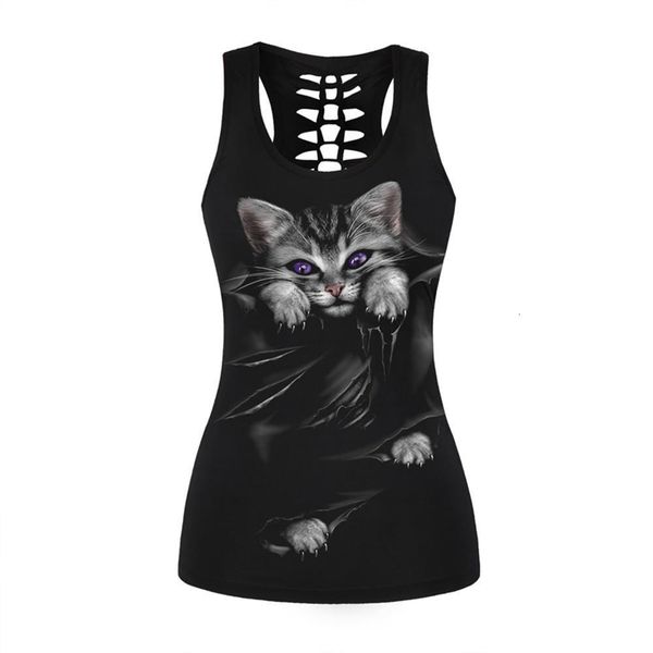 summer style women 3d cute cat printed black tank o neck back hollow out sleeveless shirts slim fitness black, White
summer style women 3d cute cat printed black tank o neck back hollow out sleeveless shirts slim fitness black, White