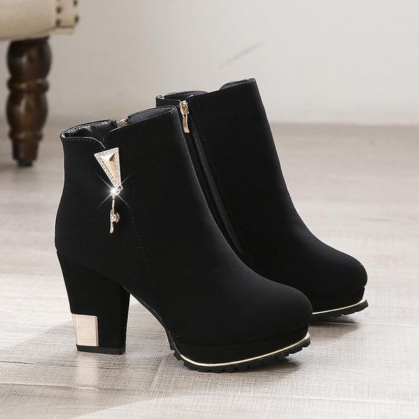 2020 new ankle boots women platform high heels female side zipper short boot casual ladies velvet warm rhinestone botas mujer, Black
2020 new ankle boots women platform high heels female side zipper short boot casual ladies velvet warm rhinestone botas mujer, Black