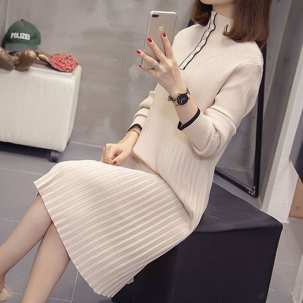 women winter basic long sweater dress turtleneck long sleeve elegant solid color brief slim knitted dresses pullovers 201126, Black;gray
women winter basic long sweater dress turtleneck long sleeve elegant solid color brief slim knitted dresses pullovers 201126, Black;gray