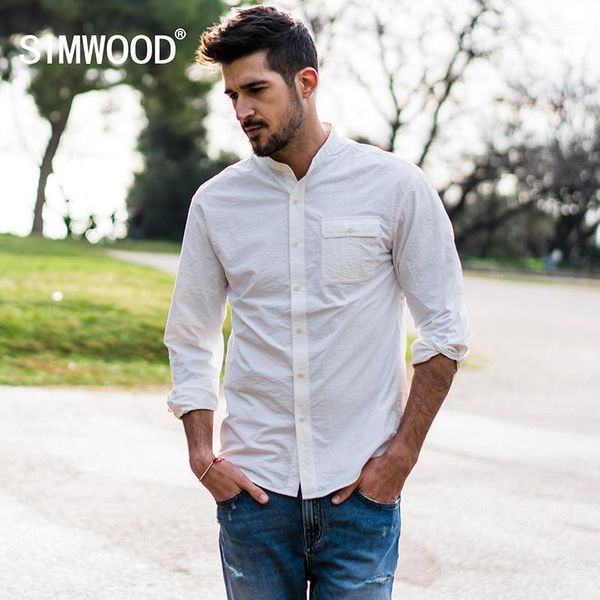 simwood 2020 spring shirts men mandarin collar slim fit nylon fashion side pocket shirt male plus size brand clothing 1800661, White;black 
simwood 2020 spring shirts men mandarin collar slim fit nylon fashion side pocket shirt male plus size brand clothing 1800661, White;black