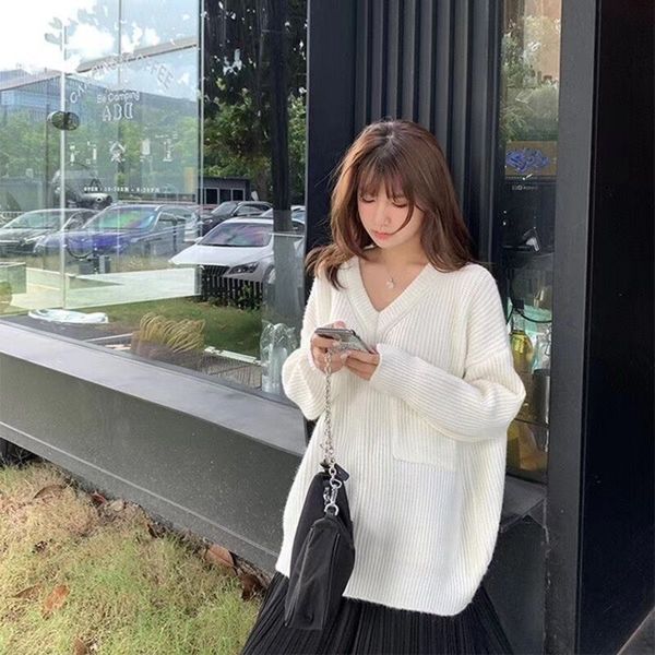 xrxi1 v-neck pullovert-shirt sweater 2020 spring new women's version loose lazy pullover korean pulloverfashion pullover bottomed t-shi, White;black
xrxi1 v-neck pullovert-shirt sweater 2020 spring new women's version loose lazy pullover korean pulloverfashion pullover bottomed t-shi, White;black