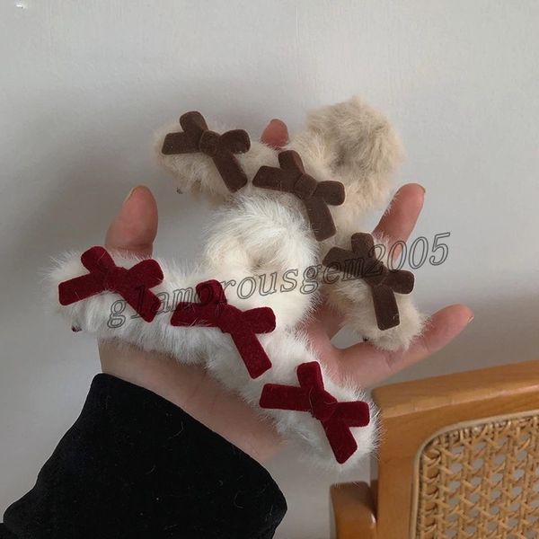 korean plush hairclip barrettes faux fur hair claws crab clamps autumn winter hairpin bowknot barrette fashion women hair accessories, Golden;silver
korean plush hairclip barrettes faux fur hair claws crab clamps autumn winter hairpin bowknot barrette fashion women hair accessories, Golden;silver