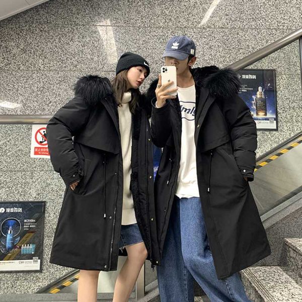 men's down & parkas couple long fur collar hooded padded jacket winter product thick warm coat trendy fashion men and women, Black
men's down & parkas couple long fur collar hooded padded jacket winter product thick warm coat trendy fashion men and women, Black