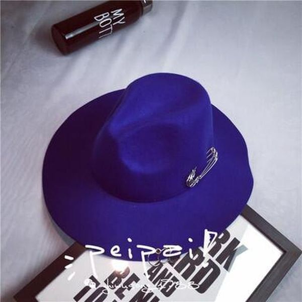 2017 new wide brim pin metal rings black flat brim felt jazz hat autumn winter wool bowler hats for women men sqcqwc pingtoy, Black;white
2017 new wide brim pin metal rings black flat brim felt jazz hat autumn winter wool bowler hats for women men sqcqwc pingtoy, Black;white