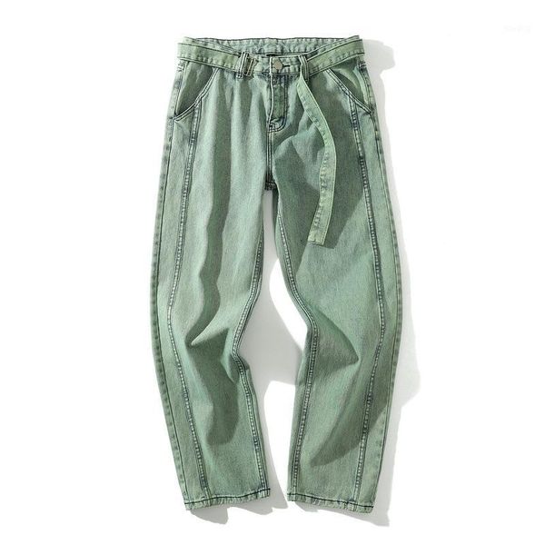 ewq / men's wear hip hop trend denim wide leg pants green jeans loose ribbon pants for men and women vintage trousers belt y17491, Blue
ewq / men's wear hip hop trend denim wide leg pants green jeans loose ribbon pants for men and women vintage trousers belt y17491, Blue