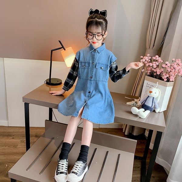 fall 2020 new wear dresschildren's children's girl's plaid long sleeve stitching denim long skirt dress dress fashion p8w4s, Black;gray
fall 2020 new wear dresschildren's children's girl's plaid long sleeve stitching denim long skirt dress dress fashion p8w4s, Black;gray
