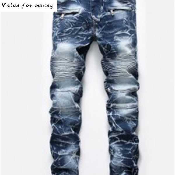 new snow mens designer fashion slim skinny moto biker casual jeans straight motorcycle jeans men destroyed denim trousers, Blue
new snow mens designer fashion slim skinny moto biker casual jeans straight motorcycle jeans men destroyed denim trousers, Blue