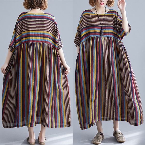 qw0yj artistic long size long skirt dress women's clothing fat mm 200 jin striped cotton and linen short sleeve dress large skirt 2020, Black;gray
qw0yj artistic long size long skirt dress women's clothing fat mm 200 jin striped cotton and linen short sleeve dress large skirt 2020, Black;gray