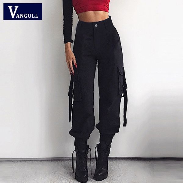vangull spring streetwear cargo pants women casual joggers black high waist pants loose female trousers ladies pants capri y200114, Black;white
vangull spring streetwear cargo pants women casual joggers black high waist pants loose female trousers ladies pants capri y200114, Black;white