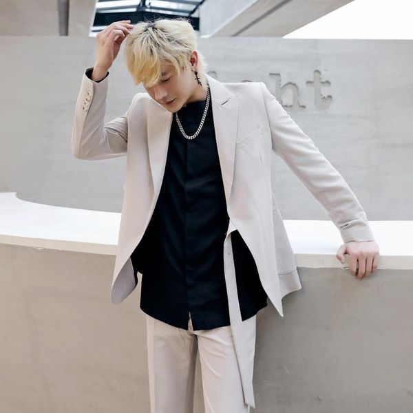 men's suits & blazers 2021 hong kong style net red hair stylist british fashion long-sleeved suit summer thin two-piece, White;black
men's suits & blazers 2021 hong kong style net red hair stylist british fashion long-sleeved suit summer thin two-piece, White;black