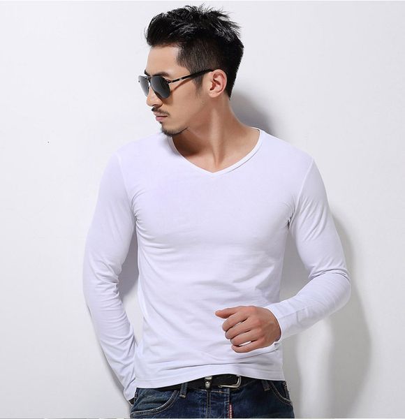 fashion in spring and summer long sleeve men's white large size t-shirt, White;black
fashion in spring and summer long sleeve men's white large size t-shirt, White;black