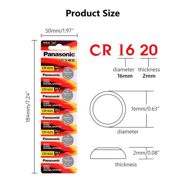 panasonic 5pcs/lot cr1620 button cell batteries original product for watch 3v lithium battery cr 1620 suitable supports watch wmtkfg, Bronze;slivery
panasonic 5pcs/lot cr1620 button cell batteries original product for watch 3v lithium battery cr 1620 suitable supports watch wmtkfg, Bronze;slivery