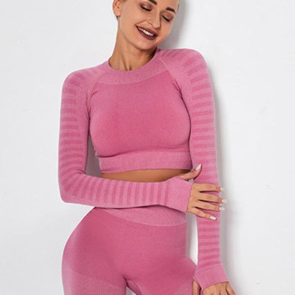 outdoor t-shirts women seamless knitted stripe sports yoga moisture wicking high elastic slim long-sleeved running fitness training clo, Gray;blue
outdoor t-shirts women seamless knitted stripe sports yoga moisture wicking high elastic slim long-sleeved running fitness training clo, Gray;blue