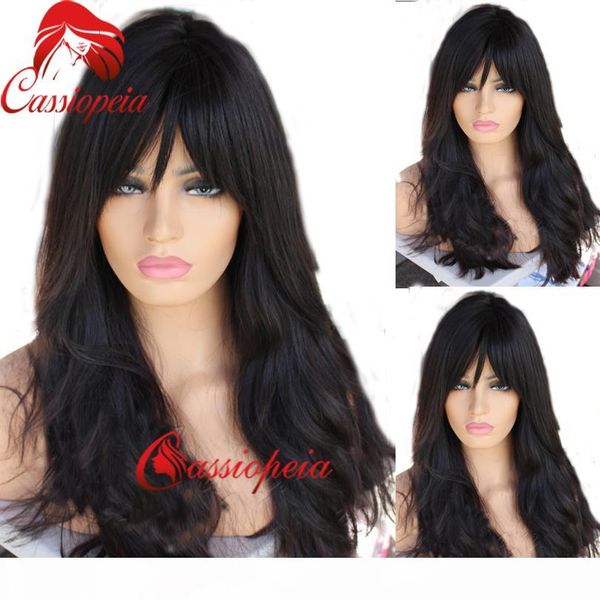 natural wave full lace wigs with bangs glueless brazilian virgin human hair lace front wavy wigs for black women, Black;brown
natural wave full lace wigs with bangs glueless brazilian virgin human hair lace front wavy wigs for black women, Black;brown