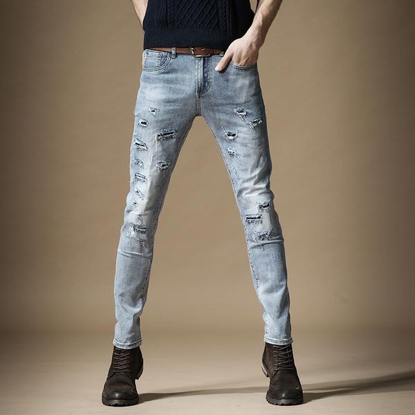 разорванные джинсы патч мужчины лето slim fit карандаш брюки streetwear голубые проблемные джинсовые брюки, Blue
разорванные джинсы патч мужчины лето slim fit карандаш брюки streetwear голубые проблемные джинсовые брюки, Blue