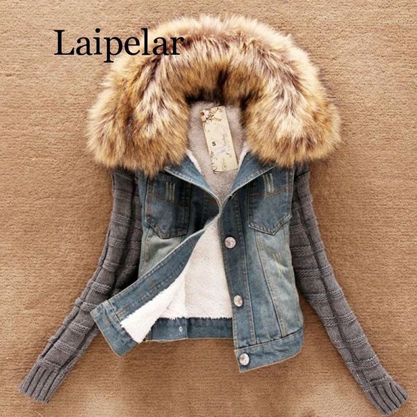 laipelar 2020 women spring denim jacket faux fur coat casual clothing overcoat female jeans coat1, Black;brown
laipelar 2020 women spring denim jacket faux fur coat casual clothing overcoat female jeans coat1, Black;brown