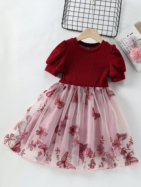 toddler girls butterfly & floral embroidered mesh hem dress she, Red;yellow
toddler girls butterfly & floral embroidered mesh hem dress she, Red;yellow