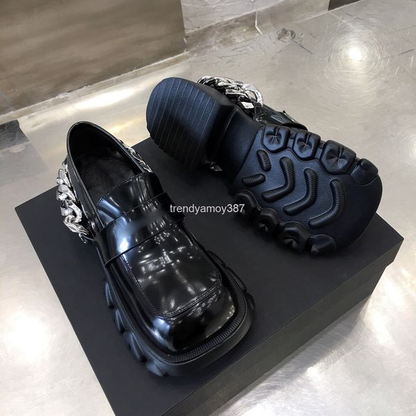 dress shoes thick bottom round head thick chain small leather shoes summer style big muffin heel increased women's, Black
dress shoes thick bottom round head thick chain small leather shoes summer style big muffin heel increased women's, Black