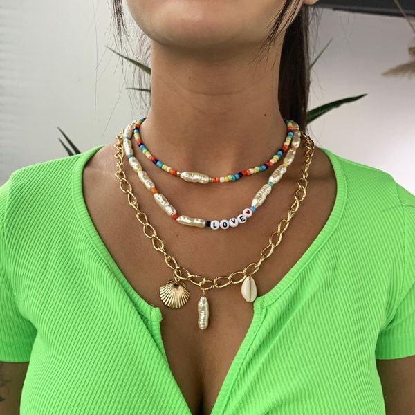 chokers bohemian baroque pearl beads love statement necklace multilayer metal chain heart pendant for women jewelry 2021, Golden;silver
chokers bohemian baroque pearl beads love statement necklace multilayer metal chain heart pendant for women jewelry 2021, Golden;silver