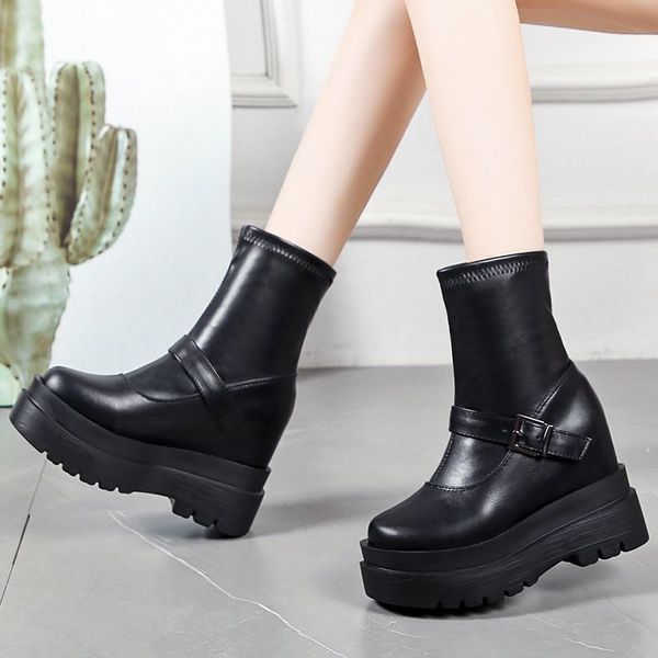 women buckle chunky heels ladies ankle boots winter platform booties slip on pu leather short botas mujer nice 2020, Black
women buckle chunky heels ladies ankle boots winter platform booties slip on pu leather short botas mujer nice 2020, Black