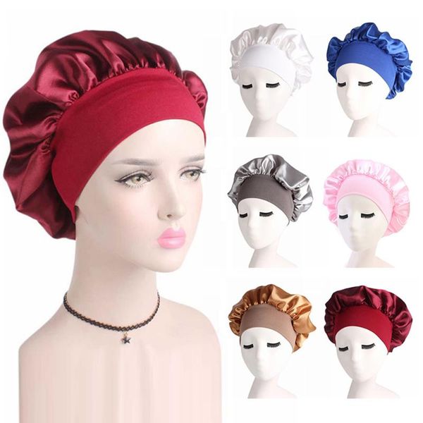 beanie/skull caps women's satin solid wide-brimmed sleeping hat night sleep cap hair care bonnet nightcap for women men de nuit, Blue;gray
beanie/skull caps women's satin solid wide-brimmed sleeping hat night sleep cap hair care bonnet nightcap for women men de nuit, Blue;gray