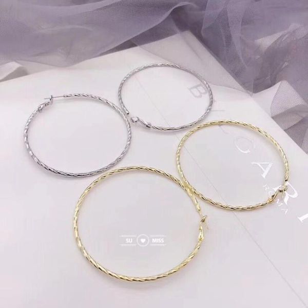 hoop & huggie gold silver color round big earring for women trendy jewelry wholesale earings accessories, Golden;silver
hoop & huggie gold silver color round big earring for women trendy jewelry wholesale earings accessories, Golden;silver