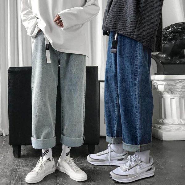 men's jeans straight leg men 2 colors button casual vintage denim pants trousers full length 2xl baggy loose pantalon homme1, Blue
men's jeans straight leg men 2 colors button casual vintage denim pants trousers full length 2xl baggy loose pantalon homme1, Blue