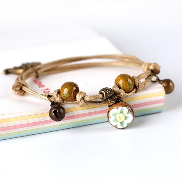simple vintage handmade ceramic flower alloy elephant bell pendant bracelet girl student personality ethnic style jewelry, Golden;silver
simple vintage handmade ceramic flower alloy elephant bell pendant bracelet girl student personality ethnic style jewelry, Golden;silver