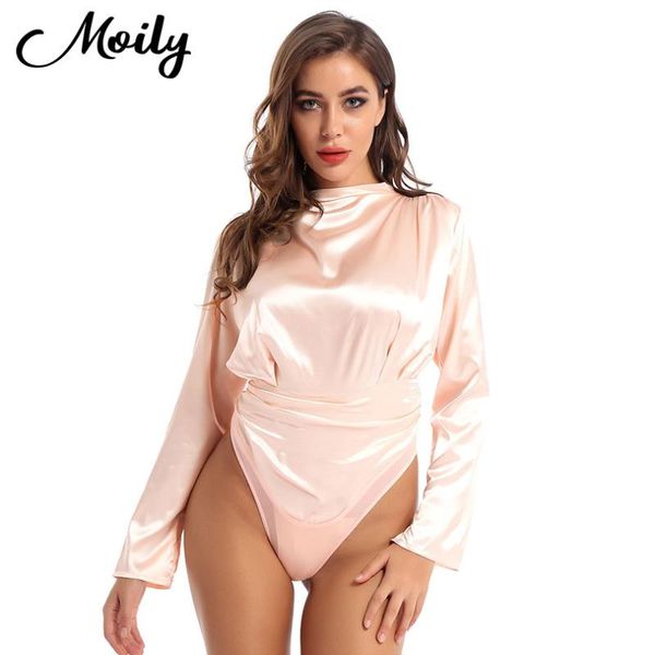 elegant bodysuit casual blouse women high neck long sleeve leotard jumpsuit ladies jumpsuits silky satin one-piece, White
elegant bodysuit casual blouse women high neck long sleeve leotard jumpsuit ladies jumpsuits silky satin one-piece, White