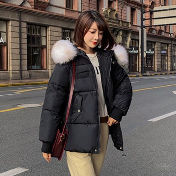 winter women's solid parka female cotton padded jacket oversized hooded fur collar korean style coat femme giubbotto donna1, Black
winter women's solid parka female cotton padded jacket oversized hooded fur collar korean style coat femme giubbotto donna1, Black