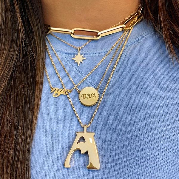2020 new gold big letter long beads chain necklace statement boho name 26 letters pendant necklace for women gifts, Silver
2020 new gold big letter long beads chain necklace statement boho name 26 letters pendant necklace for women gifts, Silver