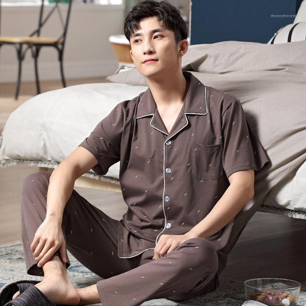 men's sleepwear modal men's pajamas summer short-sleeved shorts cardigan suit thin section youth large size home service ensemble, Black;brown
men's sleepwear modal men's pajamas summer short-sleeved shorts cardigan suit thin section youth large size home service ensemble, Black;brown