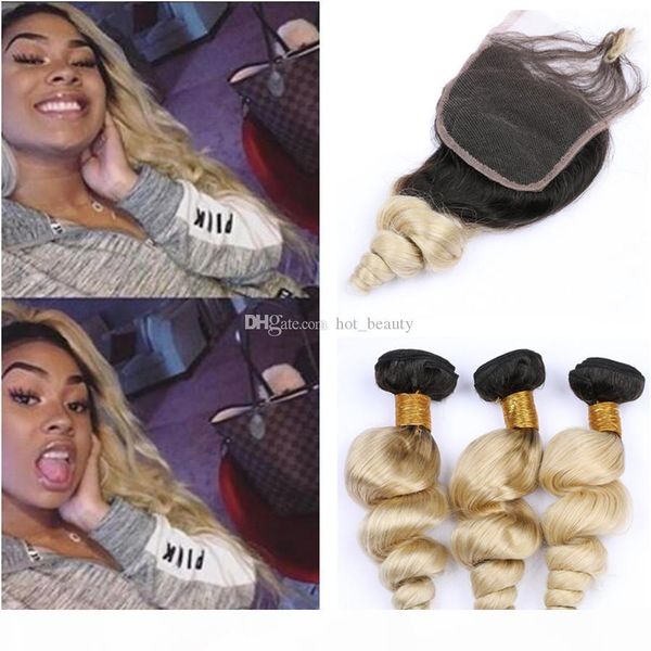 virgin malaysian hair weaves with lace closure two tone 1b 613 blonde human hair weaves loose wave wavy with lace closure, Black
virgin malaysian hair weaves with lace closure two tone 1b 613 blonde human hair weaves loose wave wavy with lace closure, Black
