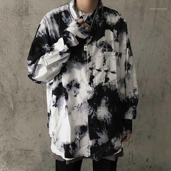 men's casual shirts / personlity 2021 male's shirt ink gradual change tie-dyed long sleeve for men and women vintage streetwear 9y, White;black
men's casual shirts / personlity 2021 male's shirt ink gradual change tie-dyed long sleeve for men and women vintage streetwear 9y, White;black