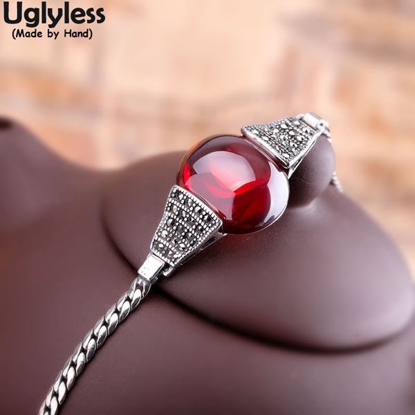 uglyless so beautiful garnet red gemstones bracelets for women vintage shinning marcasite bracelets 925 silver thai silver jewel 1028, Black
uglyless so beautiful garnet red gemstones bracelets for women vintage shinning marcasite bracelets 925 silver thai silver jewel 1028, Black