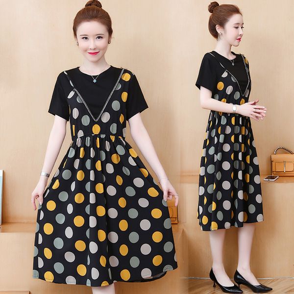women retail stitches dressed in summer plus size lets blouse fat ladies wear fine casual dress y1o4, Black;gray
women retail stitches dressed in summer plus size lets blouse fat ladies wear fine casual dress y1o4, Black;gray