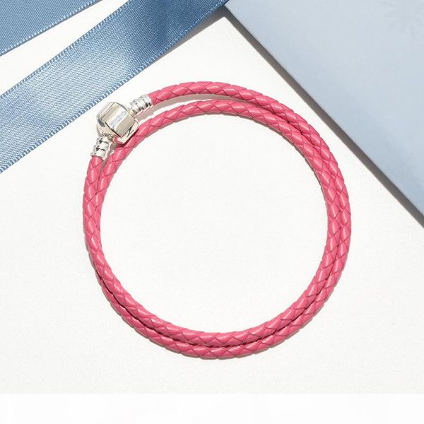 women's double layer pink leather rope hand chain bracelet original box for pandora 925 silver charms bracelet gift jewelry, Golden;silver
women's double layer pink leather rope hand chain bracelet original box for pandora 925 silver charms bracelet gift jewelry, Golden;silver