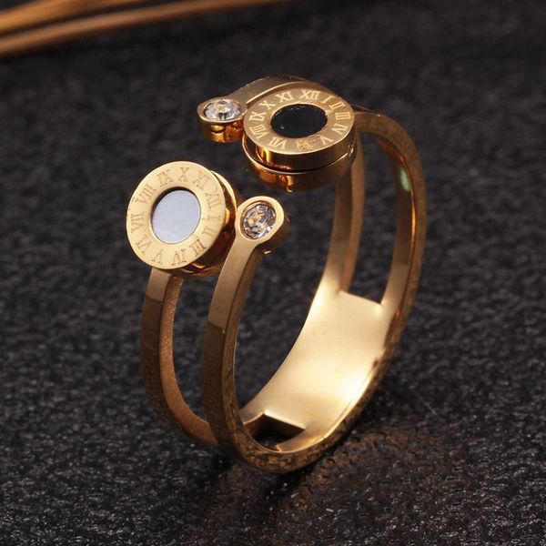 cluster rings fashion stainless steel ring gold plating roman numerals finger white black resin wedding bridal for women, Golden;silver
cluster rings fashion stainless steel ring gold plating roman numerals finger white black resin wedding bridal for women, Golden;silver