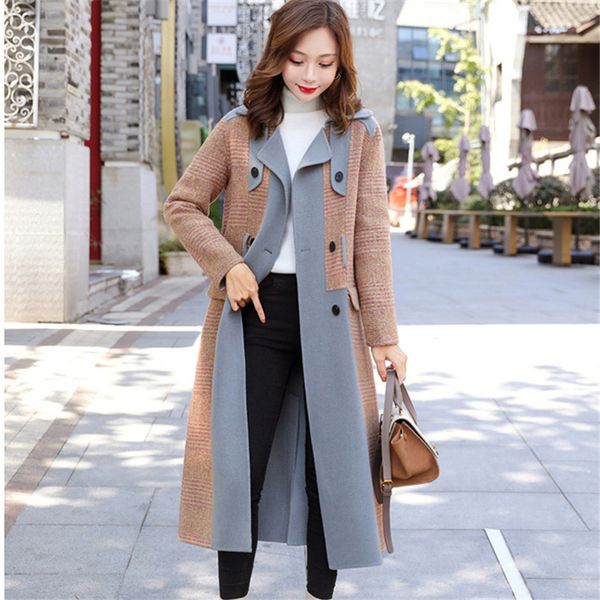 office lady slim womens long coats 2019 winter fashion solid wool blend coat and jacket ladies coatsx1020, Black
office lady slim womens long coats 2019 winter fashion solid wool blend coat and jacket ladies coatsx1020, Black
