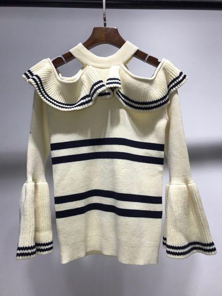 women's sweaters wb12704 fashion 2021 runway european design party style clothing, White;black
women's sweaters wb12704 fashion 2021 runway european design party style clothing, White;black