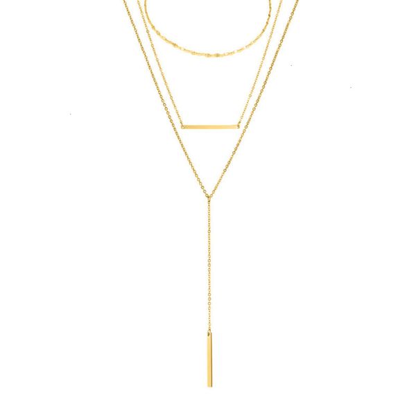 gold combination necklace 316l stainless steel plated necklace women's clavicle chain multi layer pendant necklace, Silver
gold combination necklace 316l stainless steel plated necklace women's clavicle chain multi layer pendant necklace, Silver